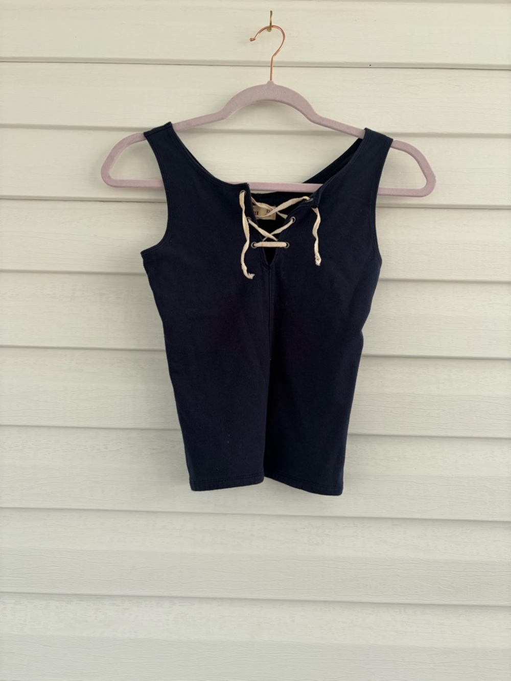 Hollister Dark Blue Lace-Up Tank Top